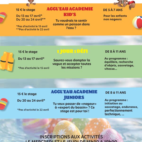 ANIMATIONS A LA PISCINE DE SARRALBE AUX VACANCES DE PRINTEMPS