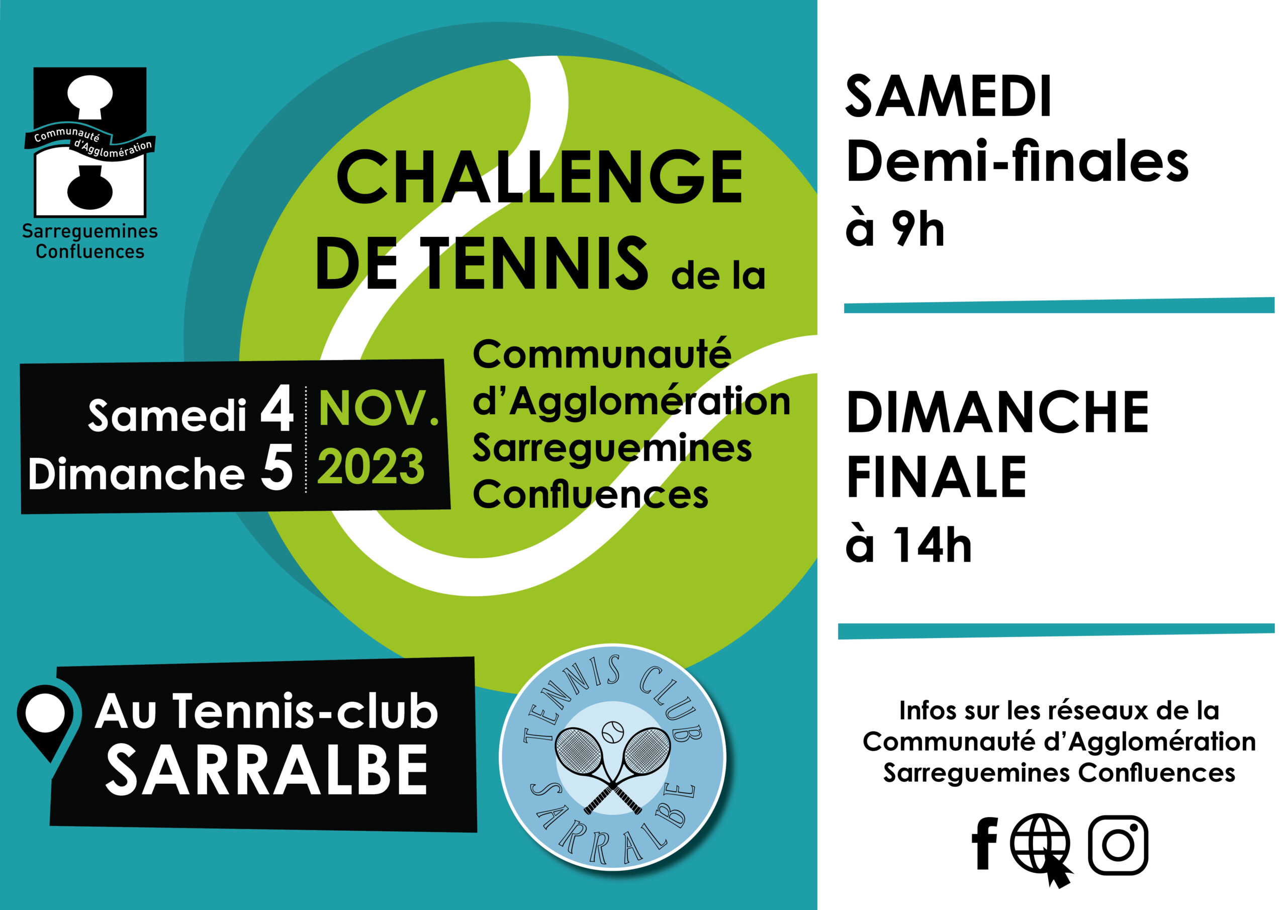 Challenge de Tennis de l’Agglo le 04 et le 05 novembre