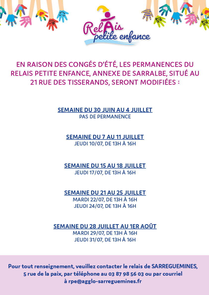 RELAIS PETITE ENFANCE : PERMANENCES MODIFIÉES