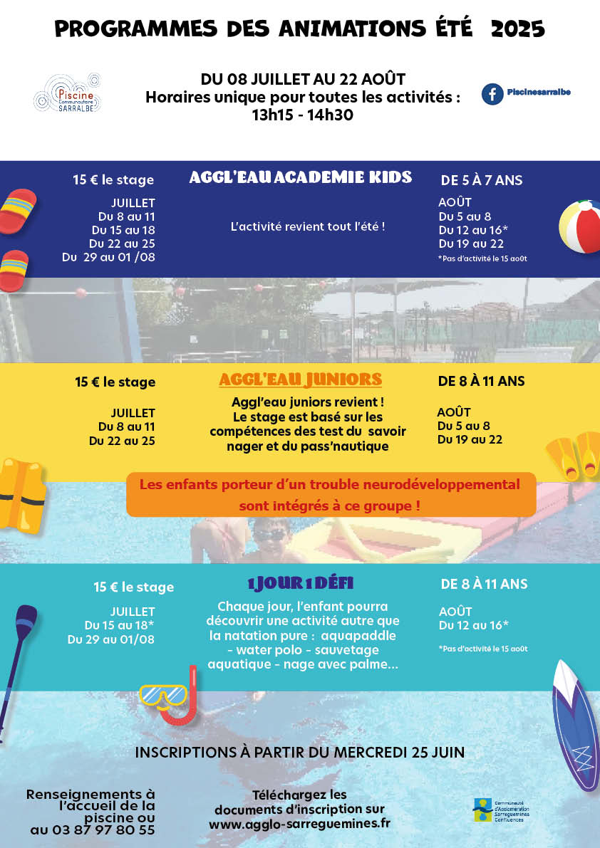 ANIMATIONS ESTIVALES A LA PISCINE DE SARRALBE
