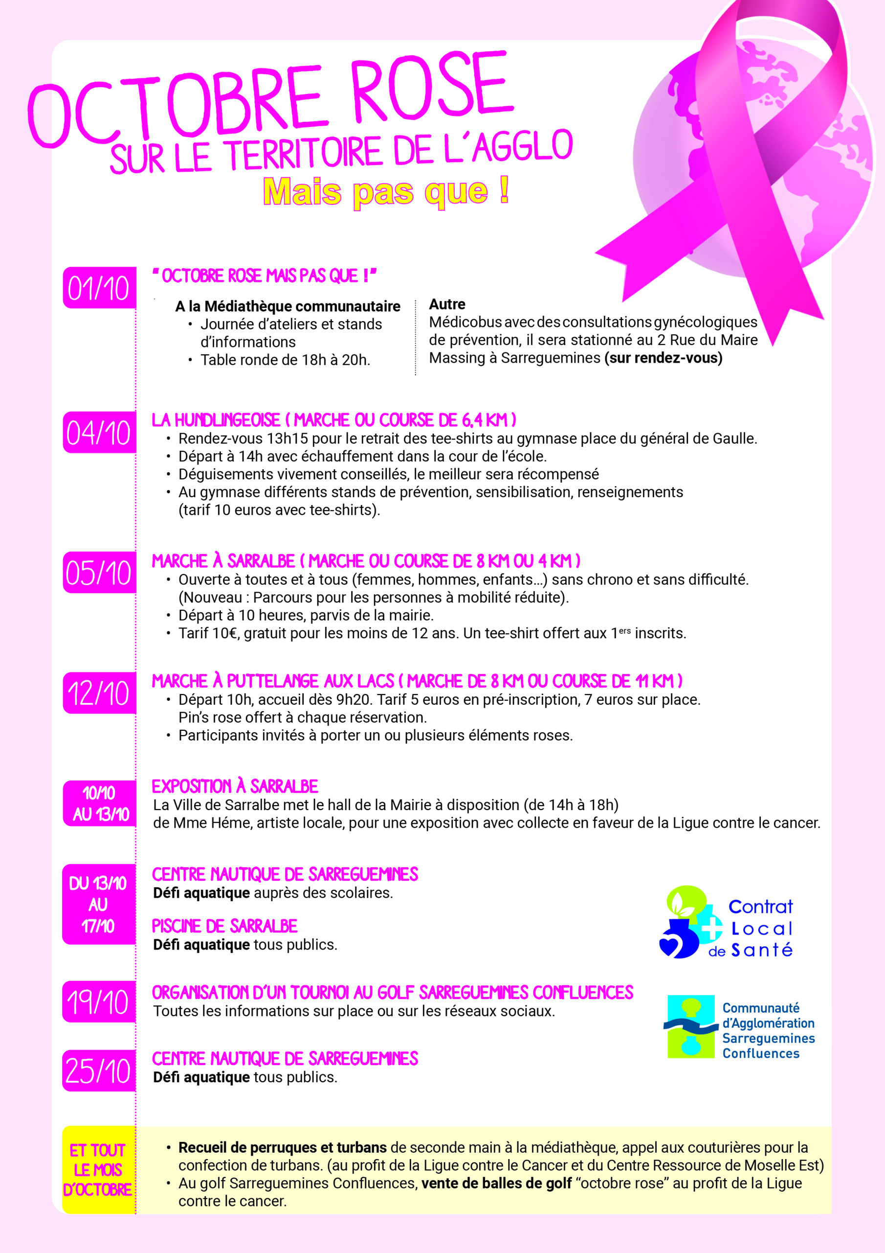 OCTOBRE ROSE SUR LE TERRITOIRE DE L’AGGLO