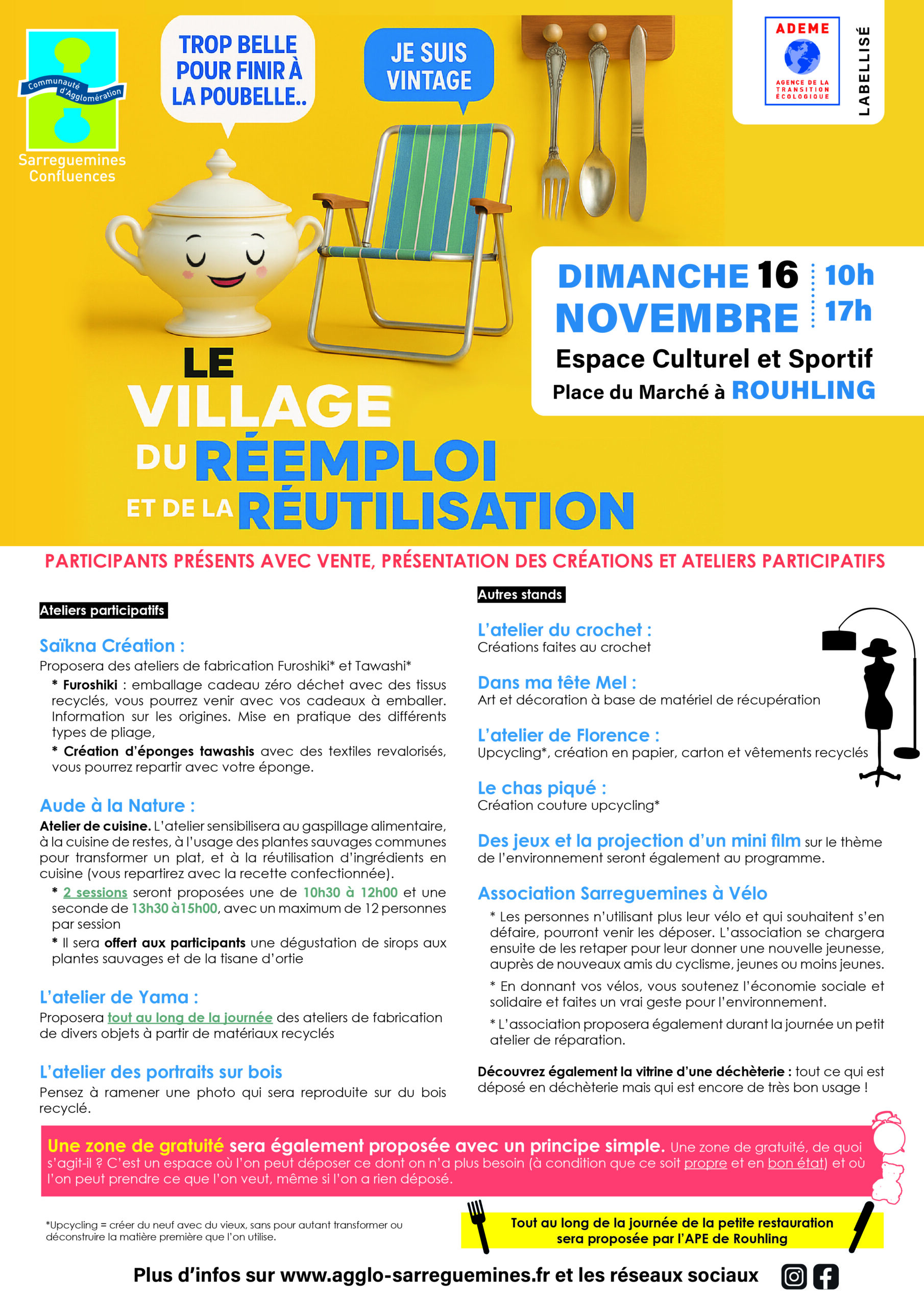 VILLAGE DU REEMPLOI ET DE LA REUTILISATION : 16 NOVEMBRE A ROUHLING