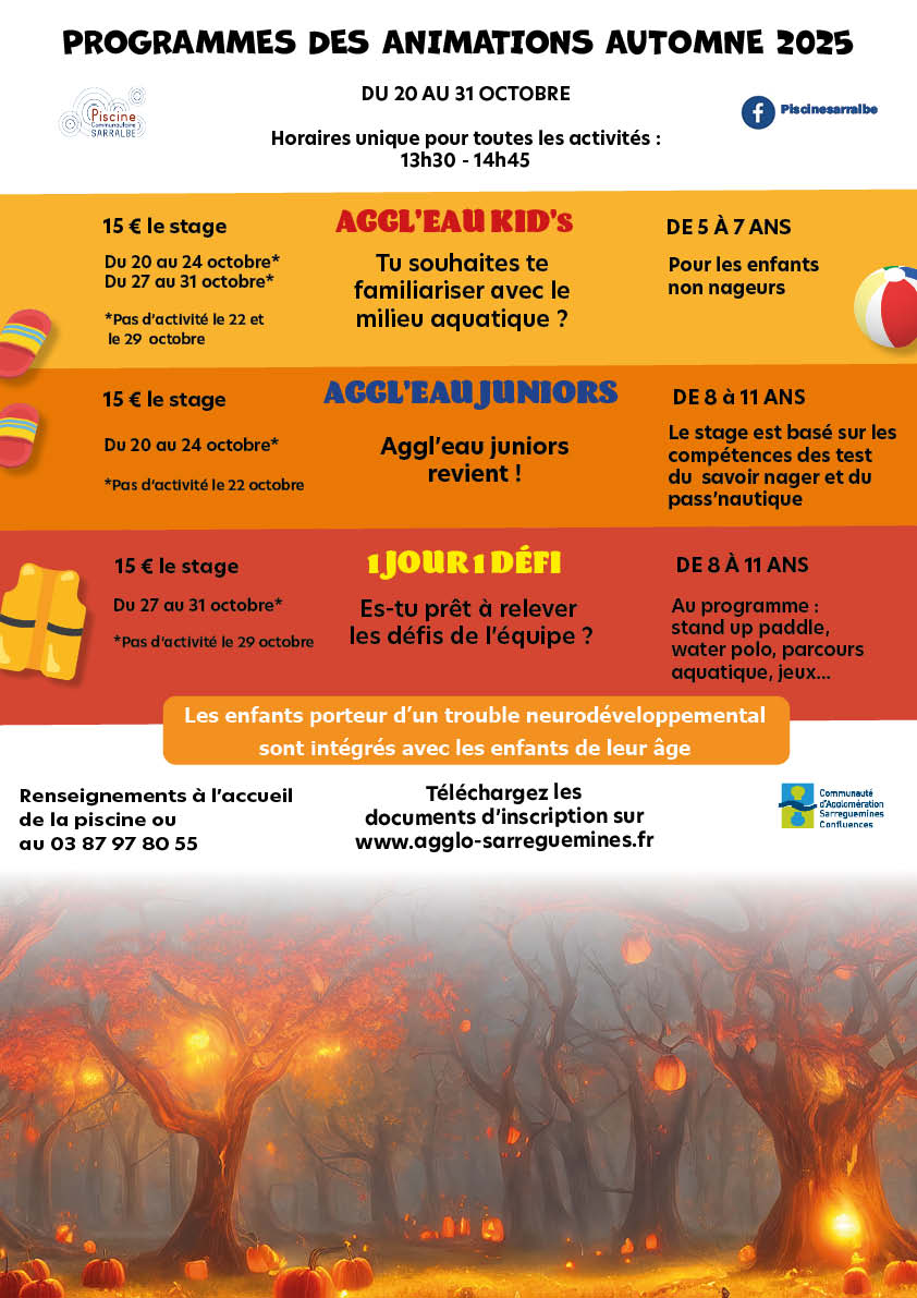 ACTIVITES A LA PISCINE DE SARRALBE DURANT LES VACANCES SCOLAIRES