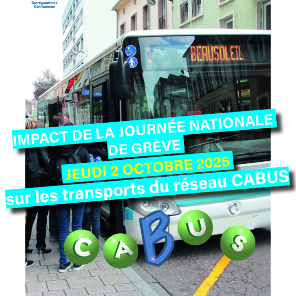 Impact de la journée nationale de grève du jeudi 2 octobre 2025 sur les transports du réseau CABUS