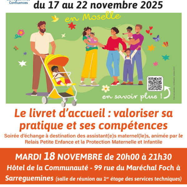 SOIRÉE D’ÉCHANGES MARDI 18 NOVEMBRE A DESTINATION DES ASSISTANT(E) MATERNEL(LE)S