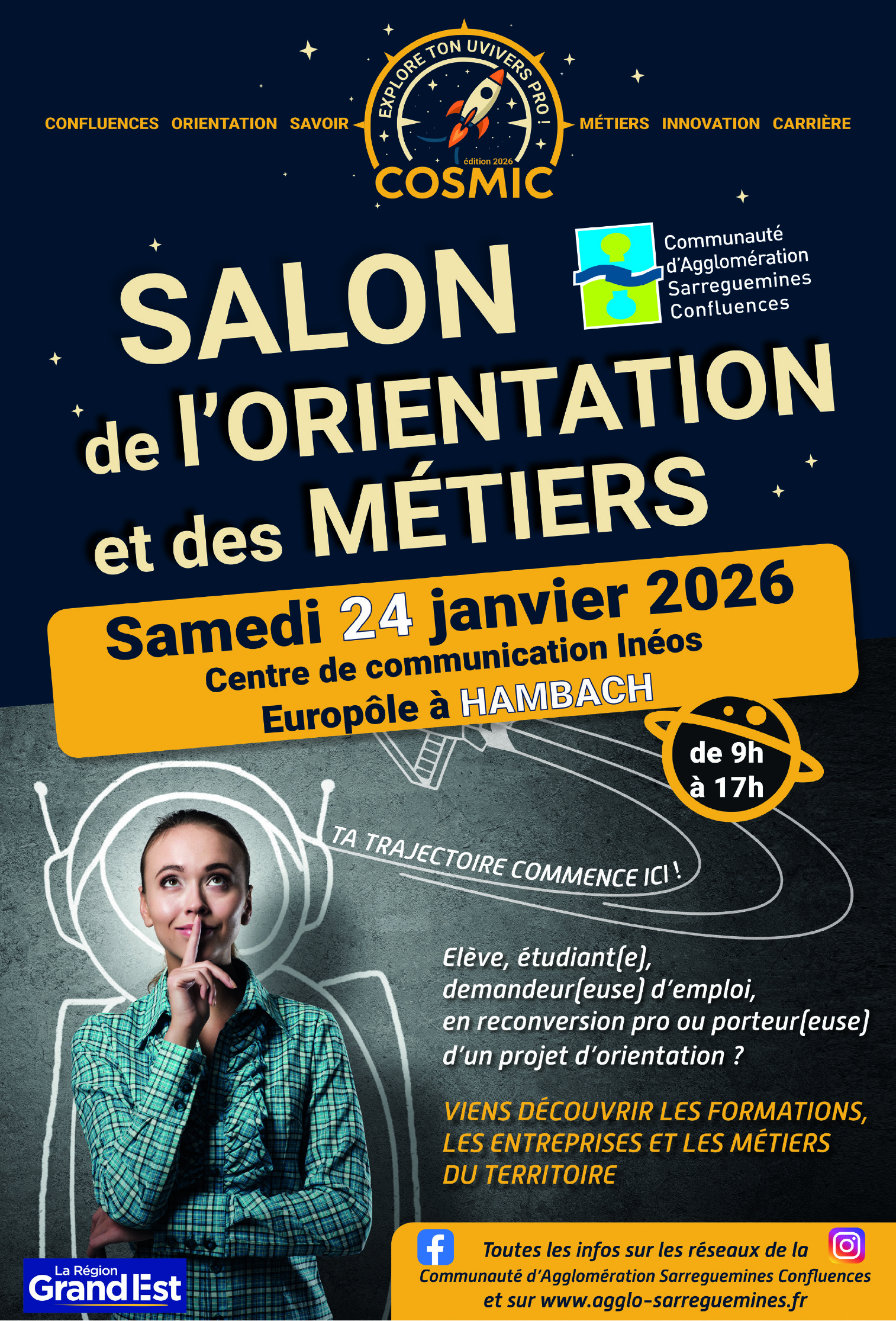 COSMIC : SALON DE L&rsquo;ORIENTATION ET DES MÉTIERS LE 24 JANVIER